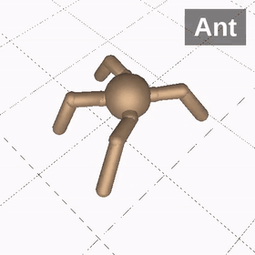 Simulated MuJoCo Ant and Humanoid agents learning to walk as their dynamics change